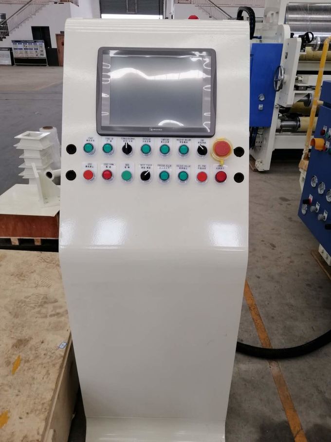 पतली कोटिंग सफेद और नीले रंग की मशीन के साथ पीएलसी द्वारा सटीक तापमान नियंत्रण कागज टुकड़े टुकड़े में मशीन 0